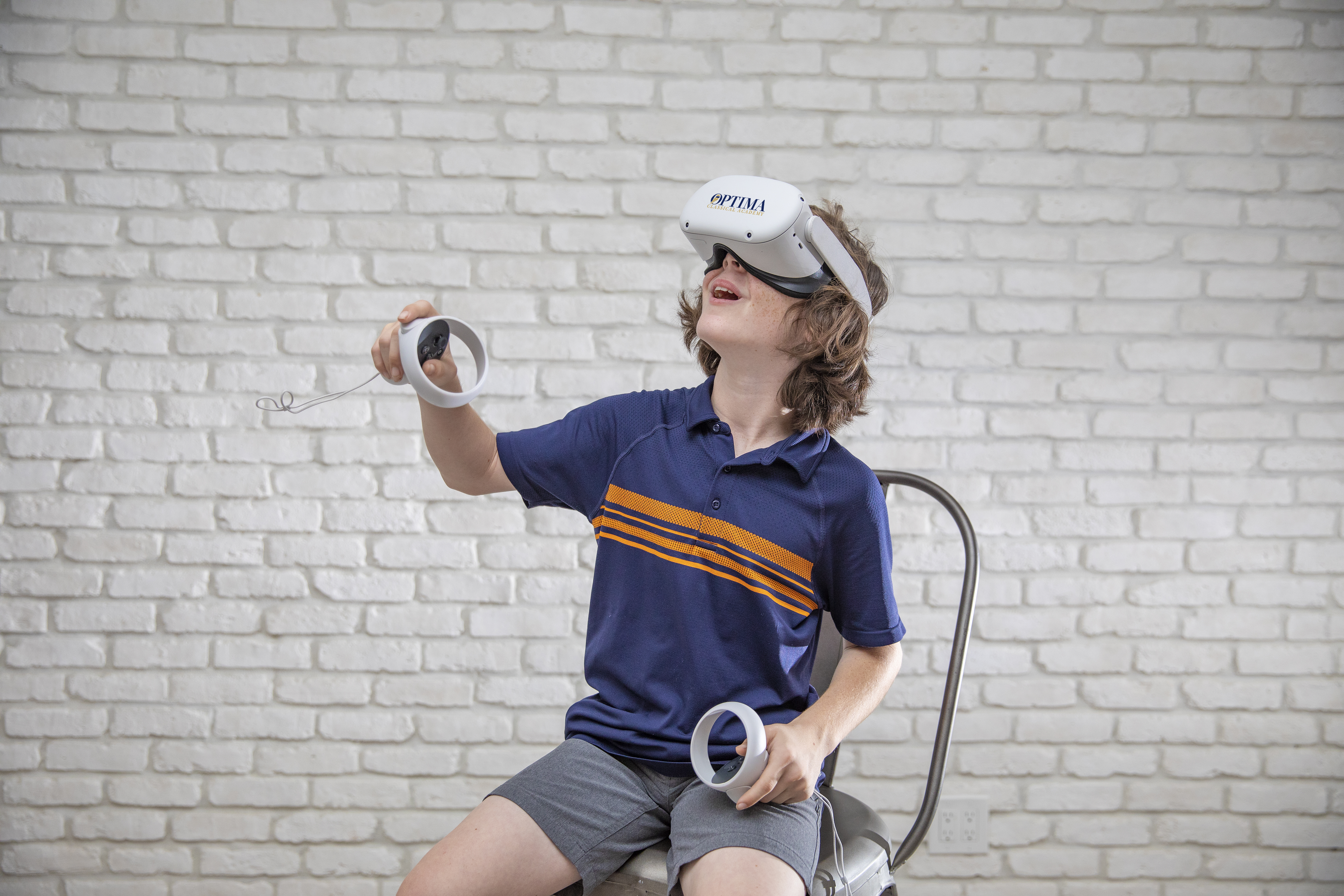 Boy in OptimaEd VR Headset
