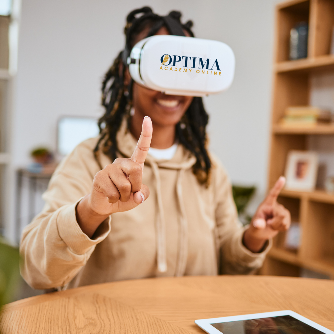 OAO New Ads Mix (1) Girl wearing OptimaEd VR headset